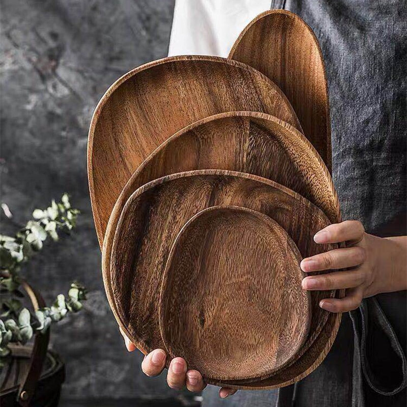 Natural wood platters