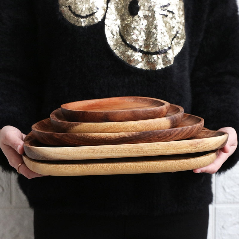 Natural wood platters