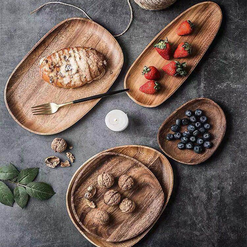 Natural wood platters